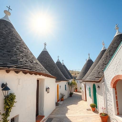I trulli di Alberobello, con i loro caratteristici tetti conici