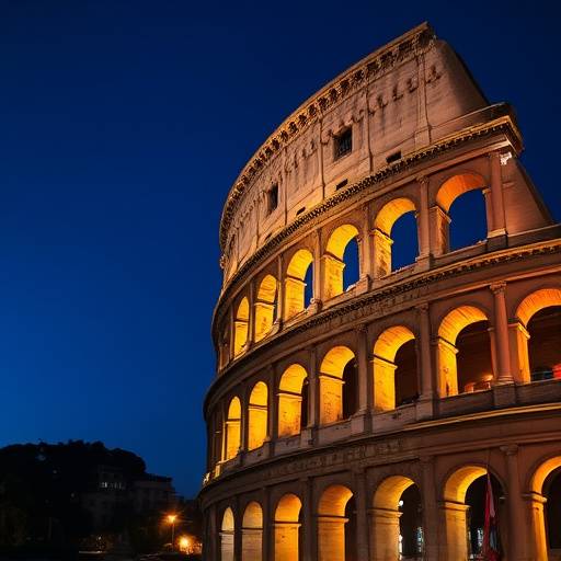 Il Colosseo illuminato di notte, Roma