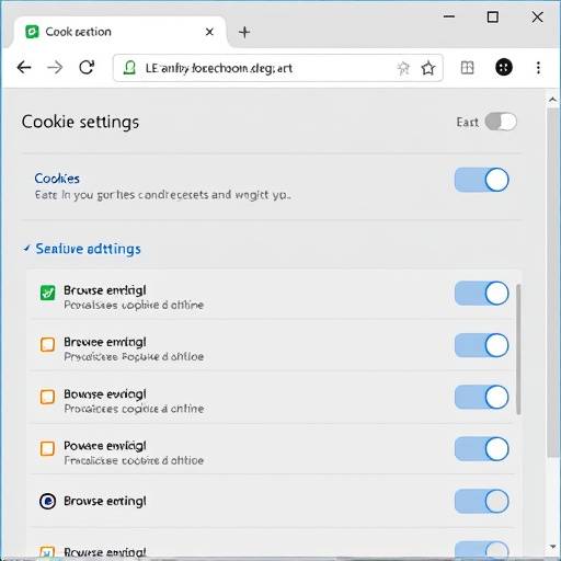 Schermata delle impostazioni dei cookie del browser
