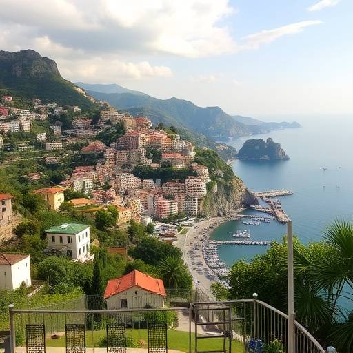 Vista panoramica della Costiera Amalfitana in Campania